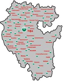 Карта Башкирии